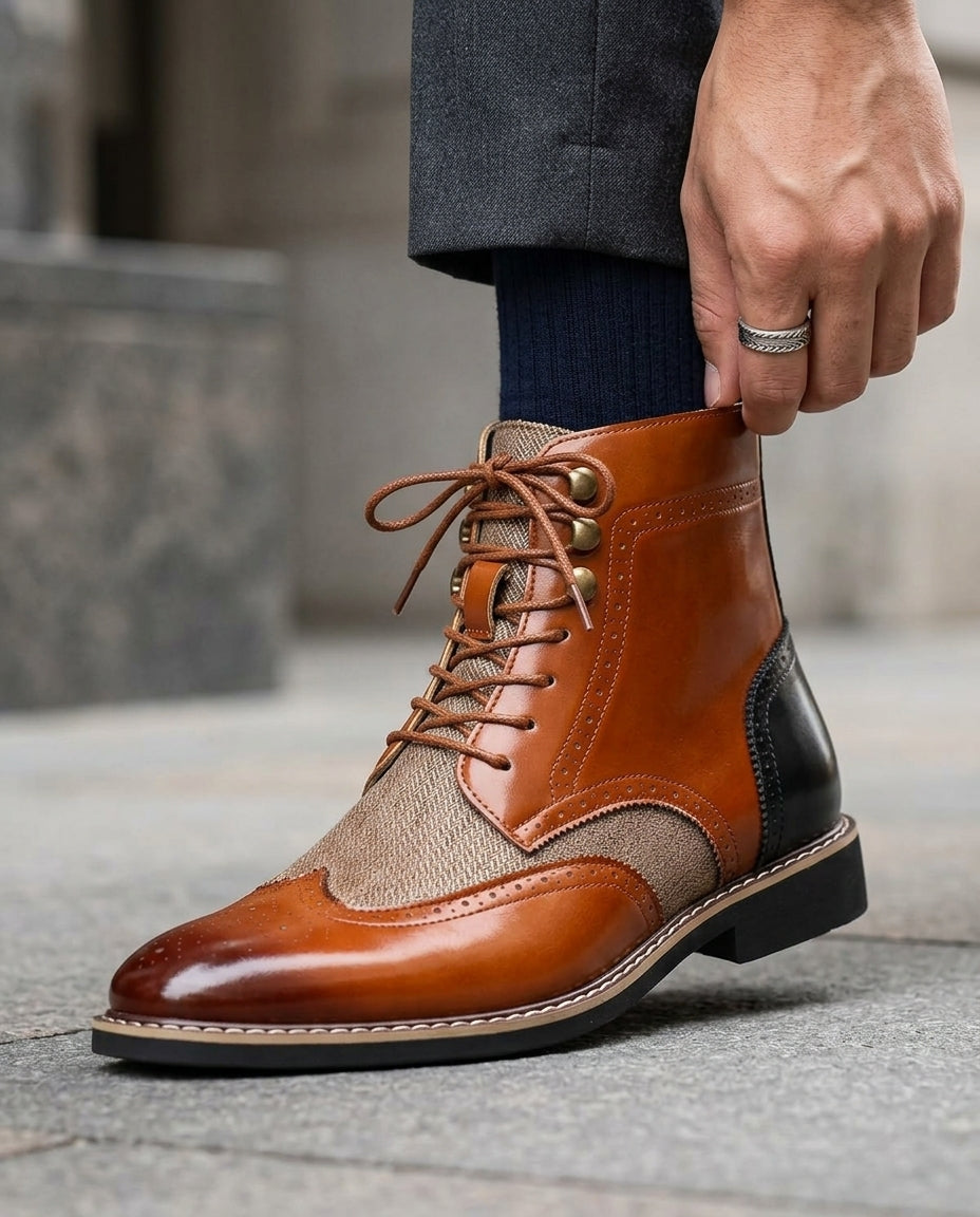 Aldric Men's Brogue Leather Boots