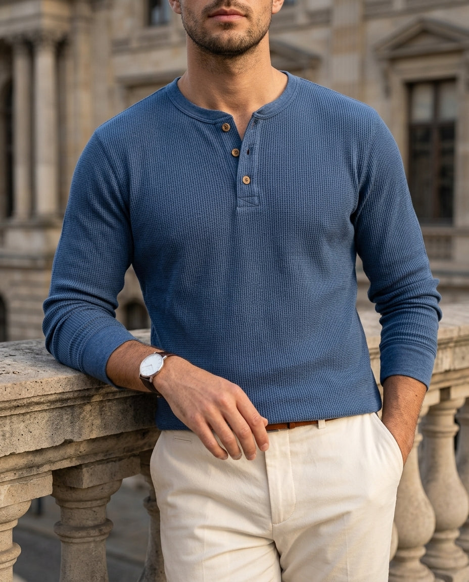Renshaw Men's Waffle Knit Henley