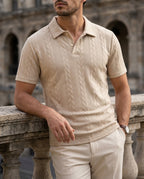 Wentbridge Men's Cable Knit Textured Polo