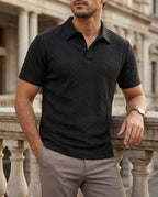 Wentbridge Men's Cable Knit Textured Polo
