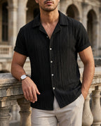 Ashcroft Men's Textured Camp Collar Shirt