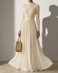 Whitley Women's Ribbed Pleated Maxi Dress