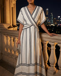 Delaney Women's Striped Wrap Summer Maxi Dress