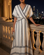 Delaney Women's Striped Wrap Summer Maxi Dress