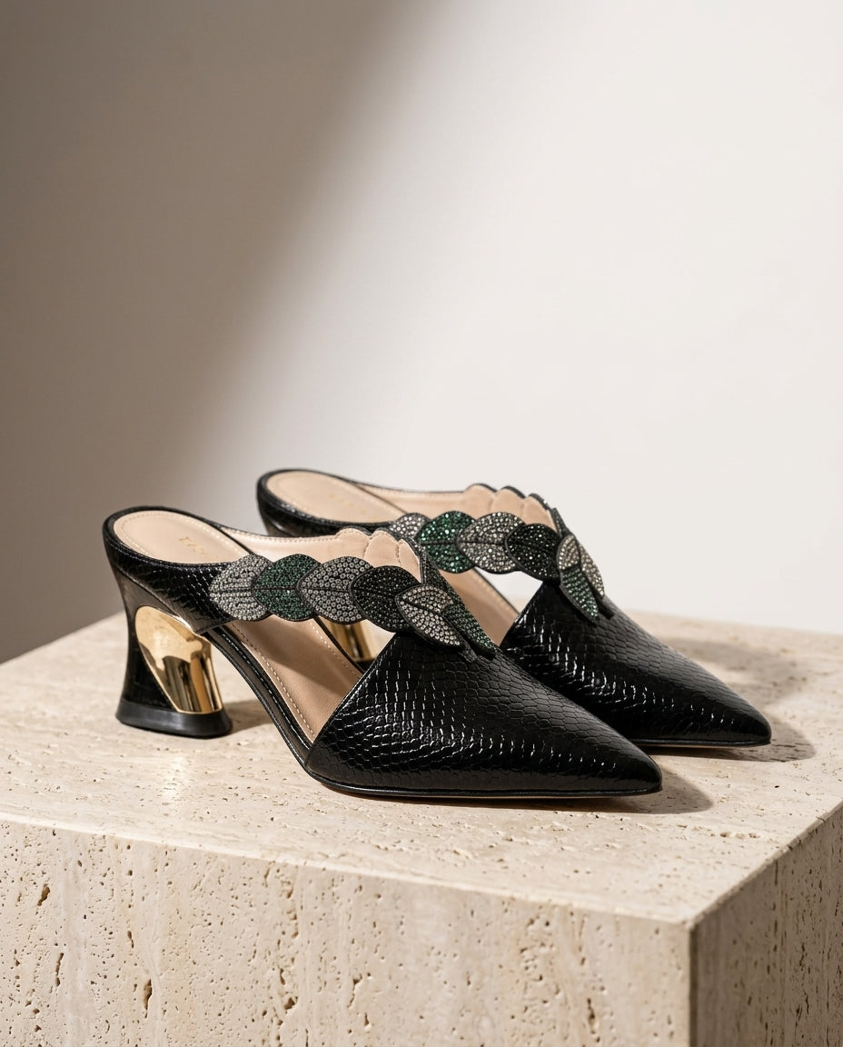 Waverly Women's Snake Embossed Mules