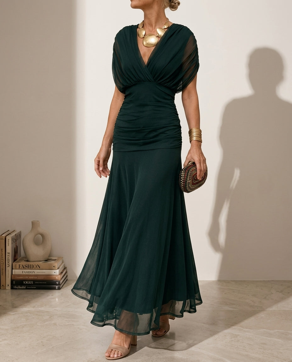 Isadora Women's Chiffon Ruched Maxi Dress