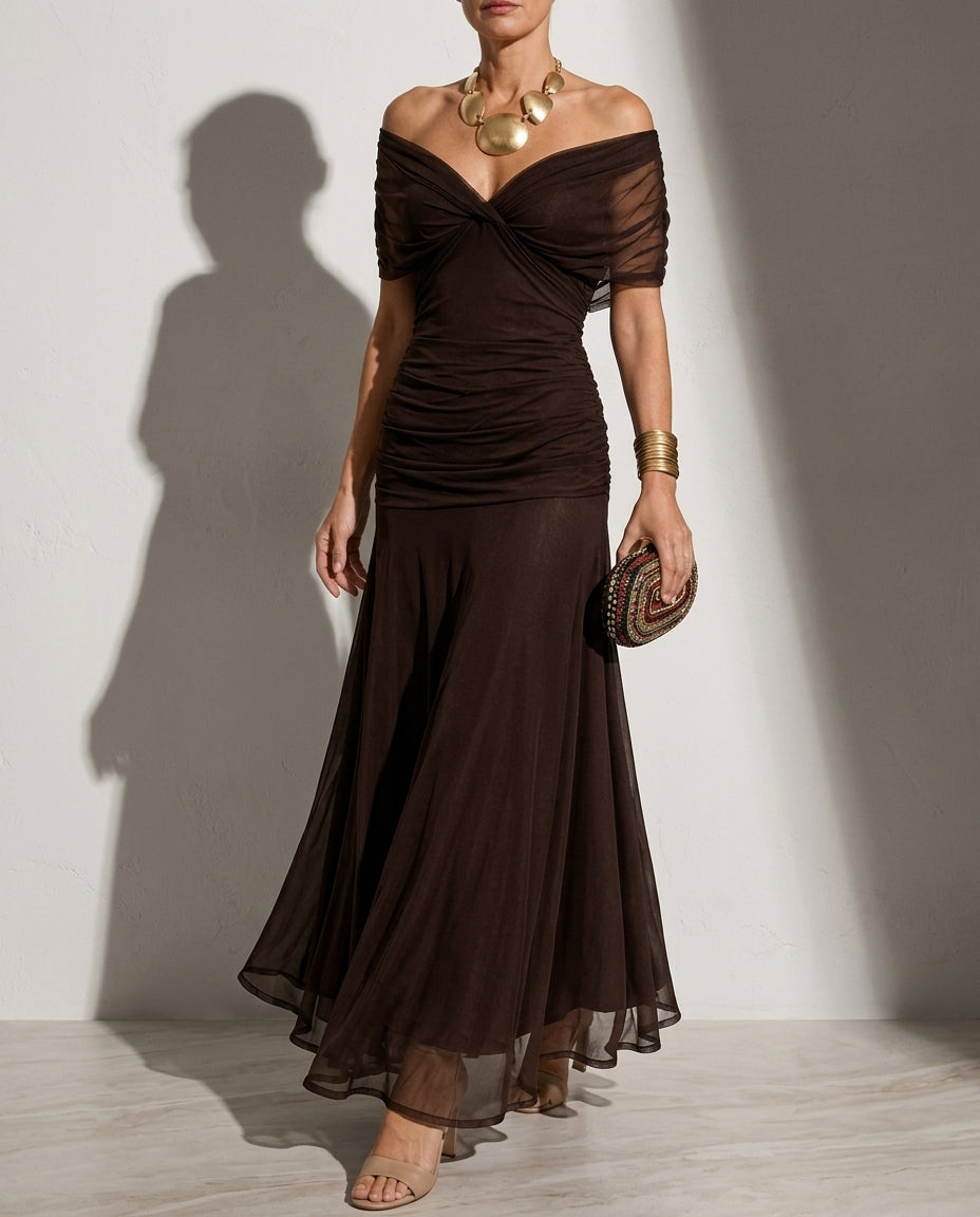 Isadora Women's Chiffon Ruched Maxi Dress