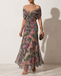 Isadora Women's Chiffon Ruched Maxi Dress