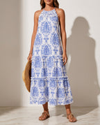 Marlowe Women's Tiered Halter Maxi Dress