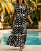 Everly Women's Collared Tiered Maxi Dress