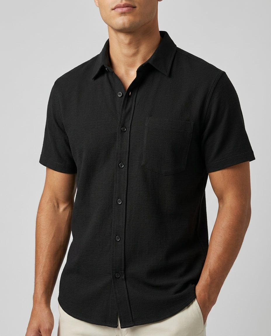Weston Men's Linen Blend Short Sleeve Shirt