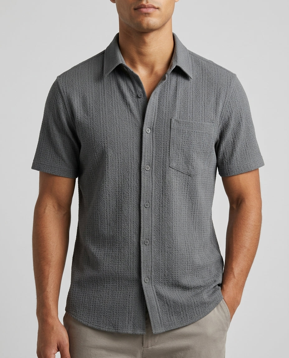 Weston Men's Linen Blend Short Sleeve Shirt