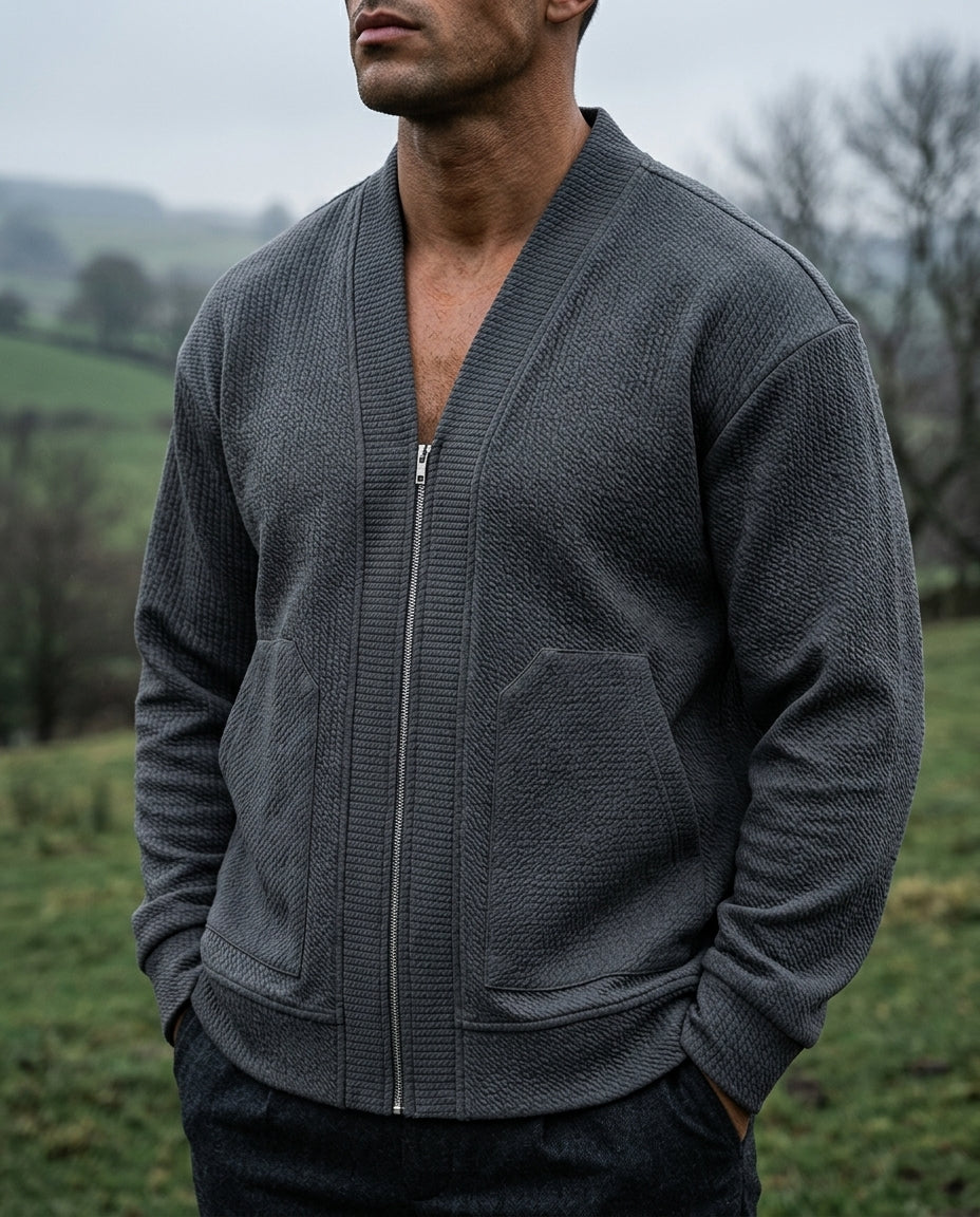Prescott Men's Oversized Zip Cardigan Jacket