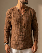 Everett Men's Linen Blend V-Neck Shirt