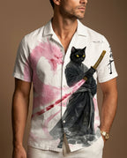Barrett Men's Cat Print Stand Collar Shirt