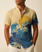 Barrett Men's Cat Print Stand Collar Shirt