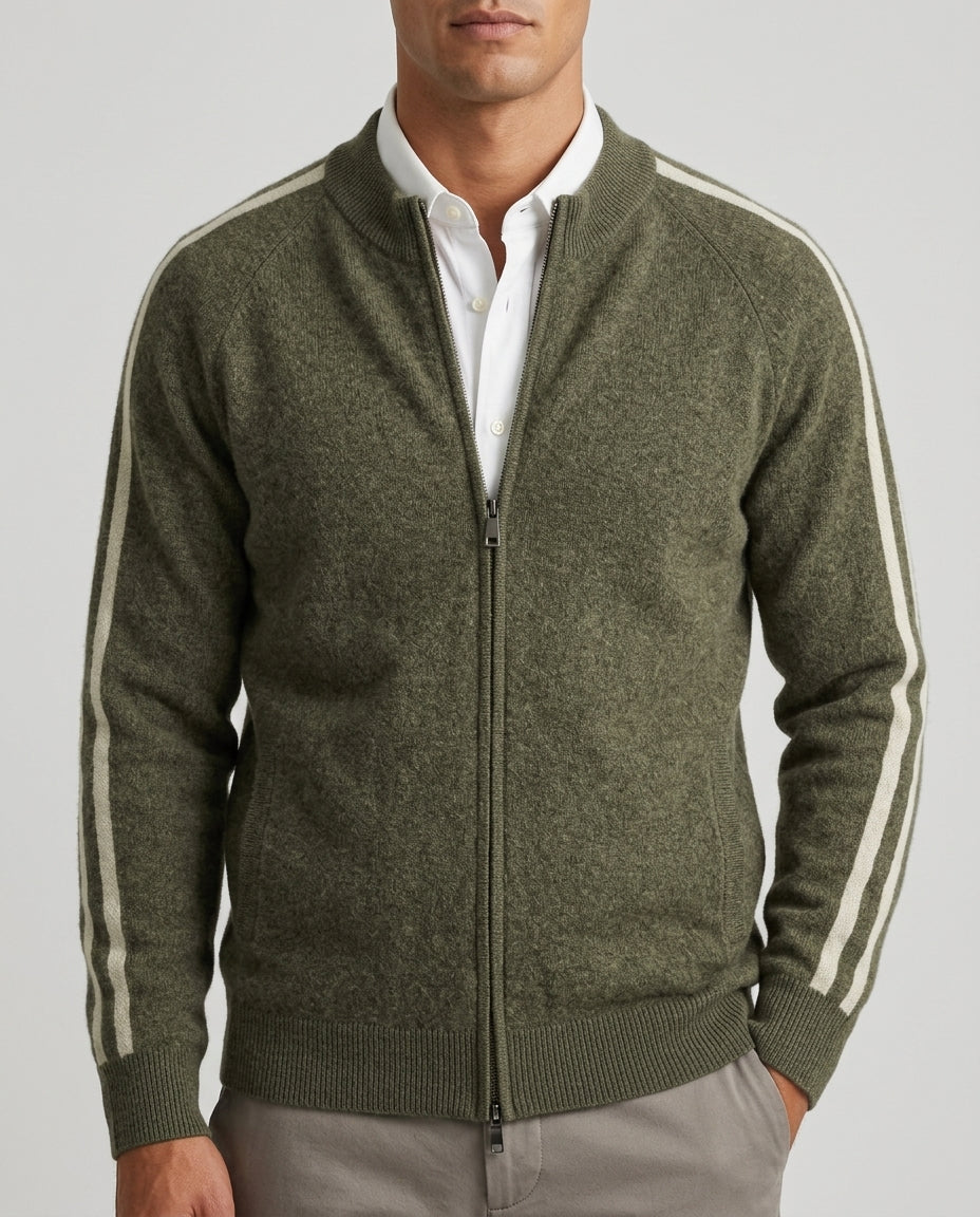 Sutton Men's Merino Wool Zip Cardigan