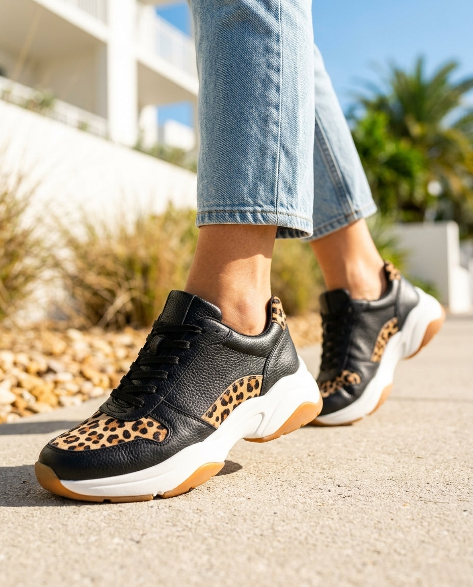 Delaney Women's Leopard Print Sneakers