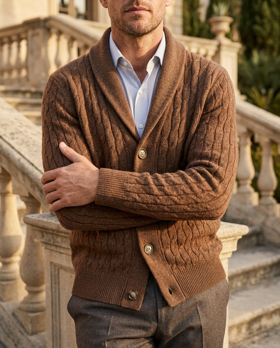 Winslow Men's Wool Blend Knit Cardigan
