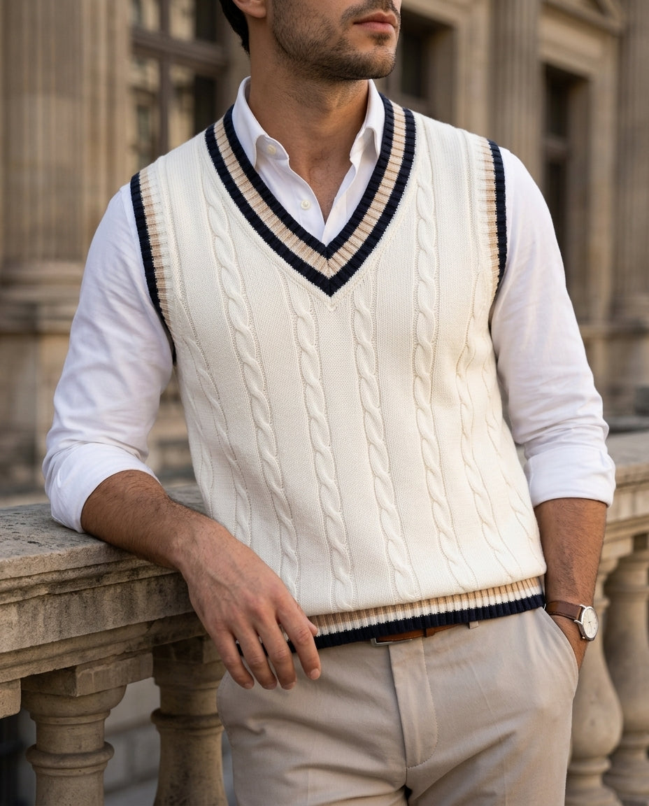 Bennett Men's Cable-Knit Vest
