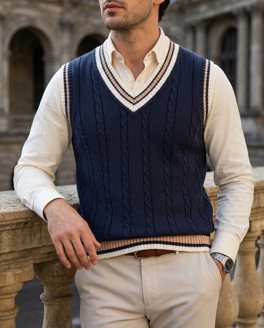Bennett Men's Cable-Knit Vest