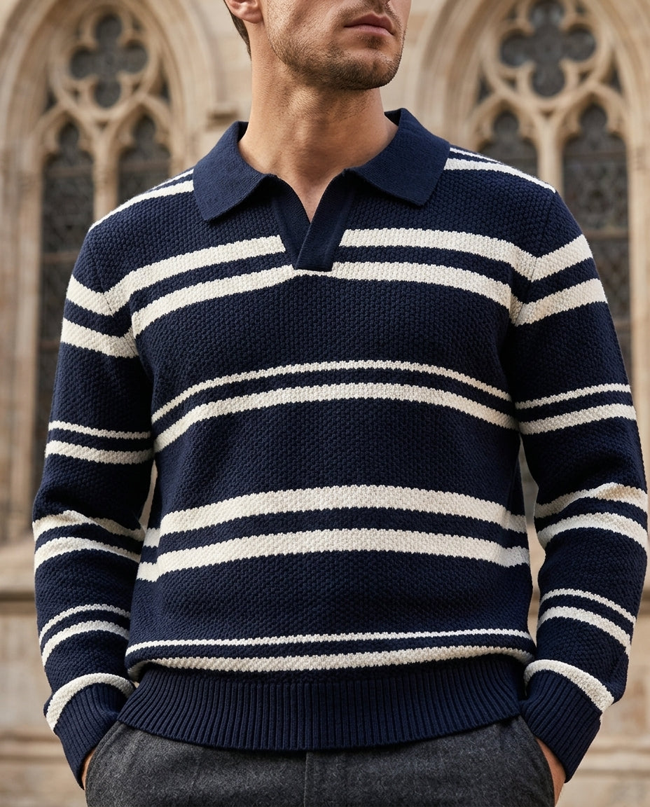 Hollis Men's Striped Knit Polo