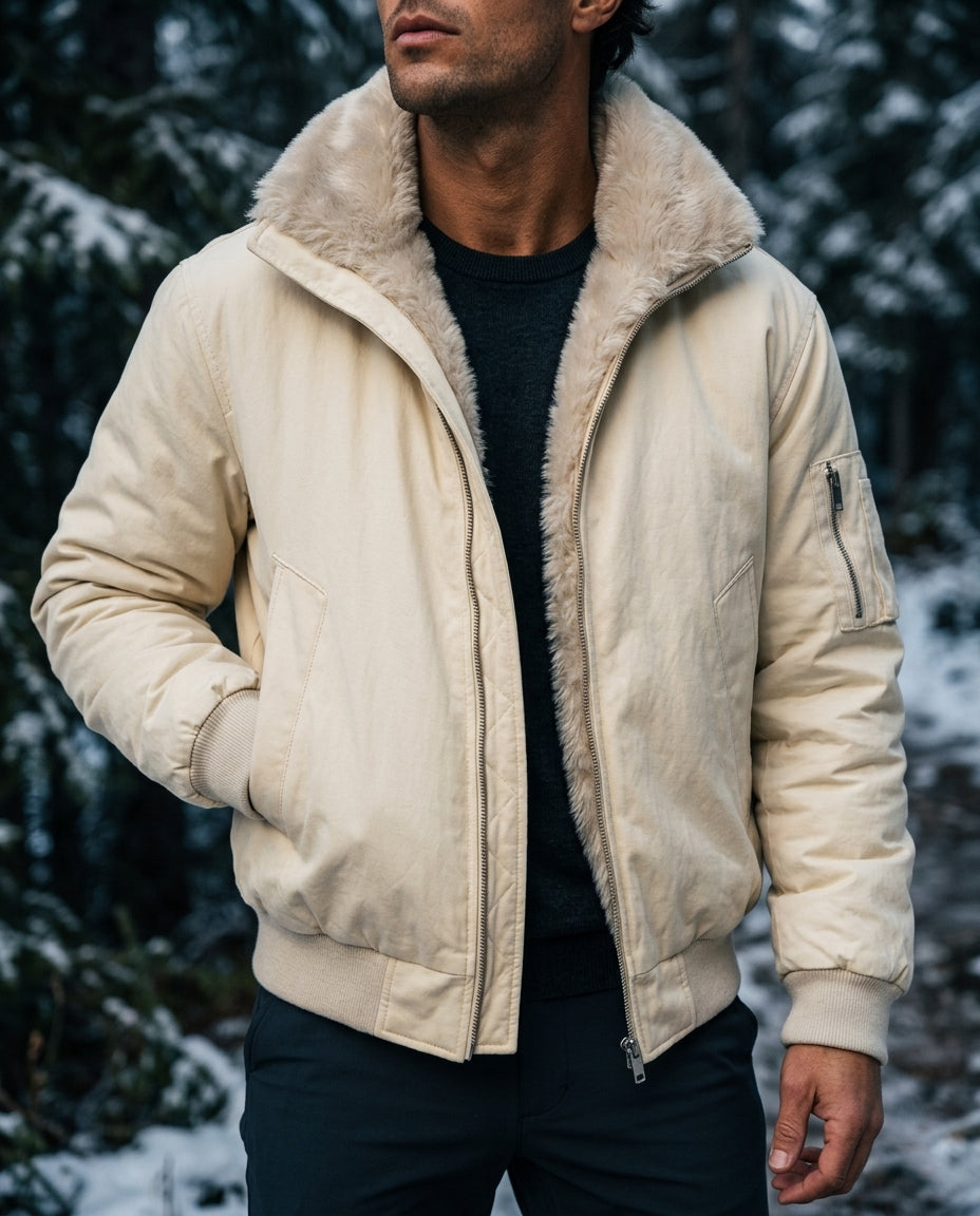 Sinclair Men's Faux Fur Bomber Jacket
