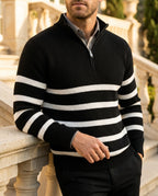 Sutton Men's Striped Half Zip Sweater