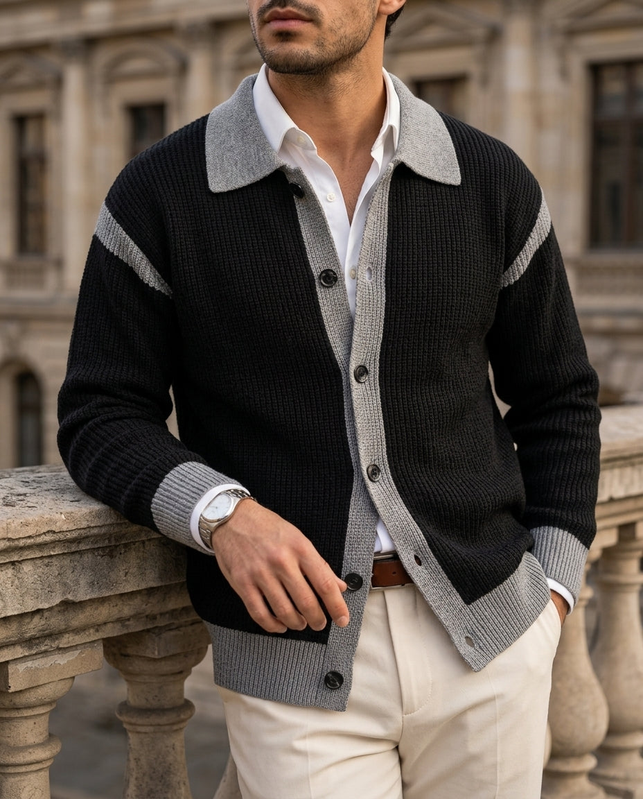 Grayson Men's Varsity Trim Knit Cardigan