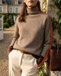 Marlowe Women's Herringbone Funnel Neck Sweater