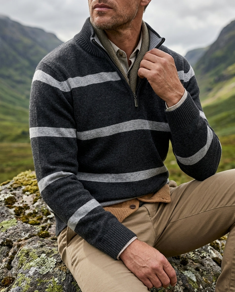Bennett Men's Cotton Half Zip Sweater