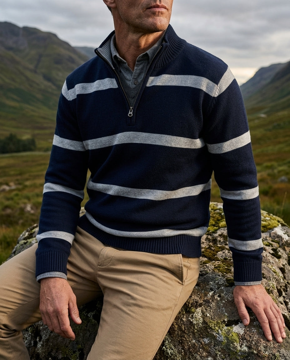 Bennett Men's Cotton Half Zip Sweater