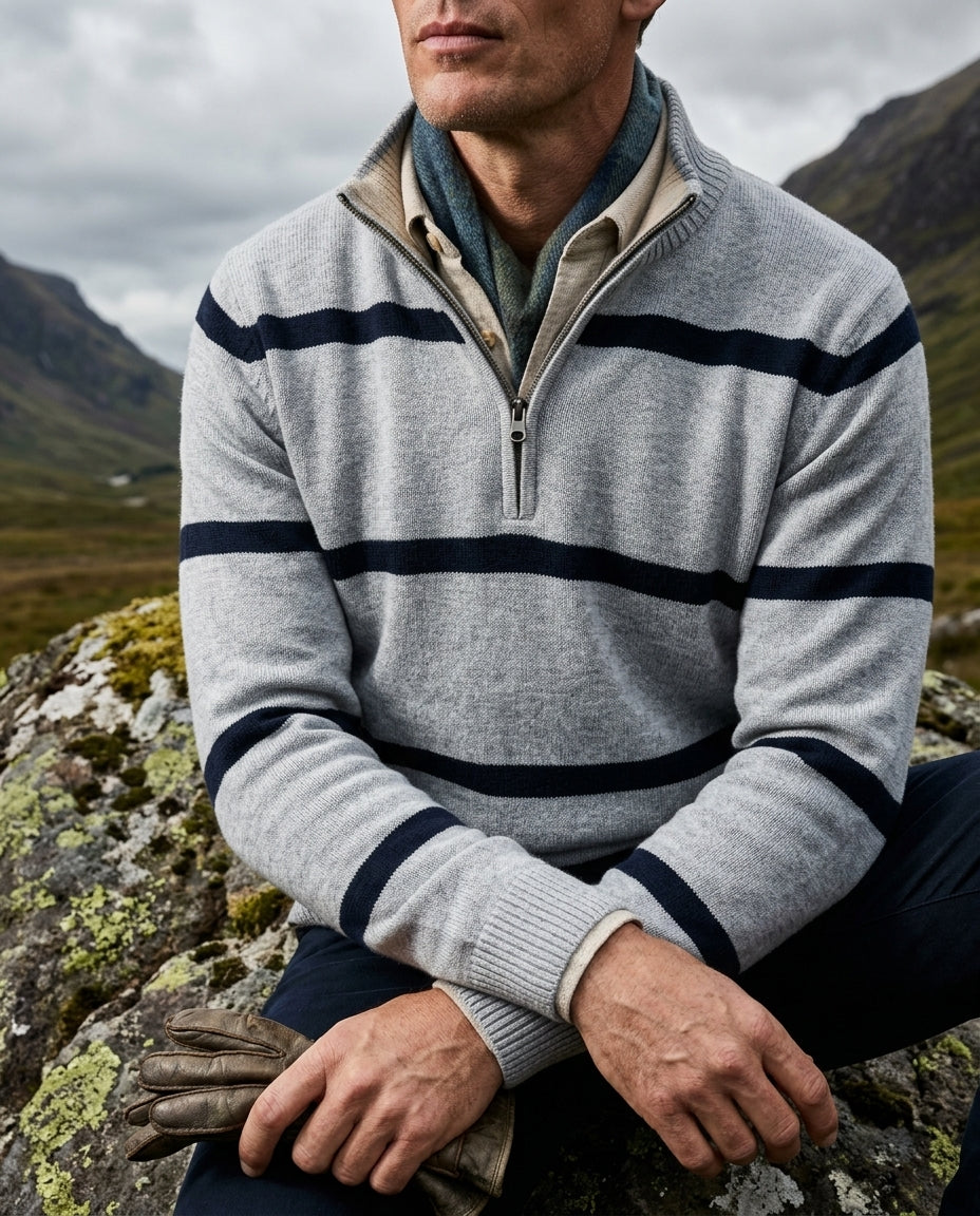 Bennett Men's Cotton Half Zip Sweater