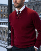 Everett Men's Wool Knot Button Sweater