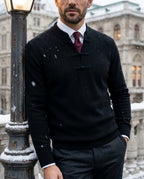 Everett Men's Wool Knot Button Sweater