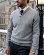 Everett Men's Wool Knot Button Sweater