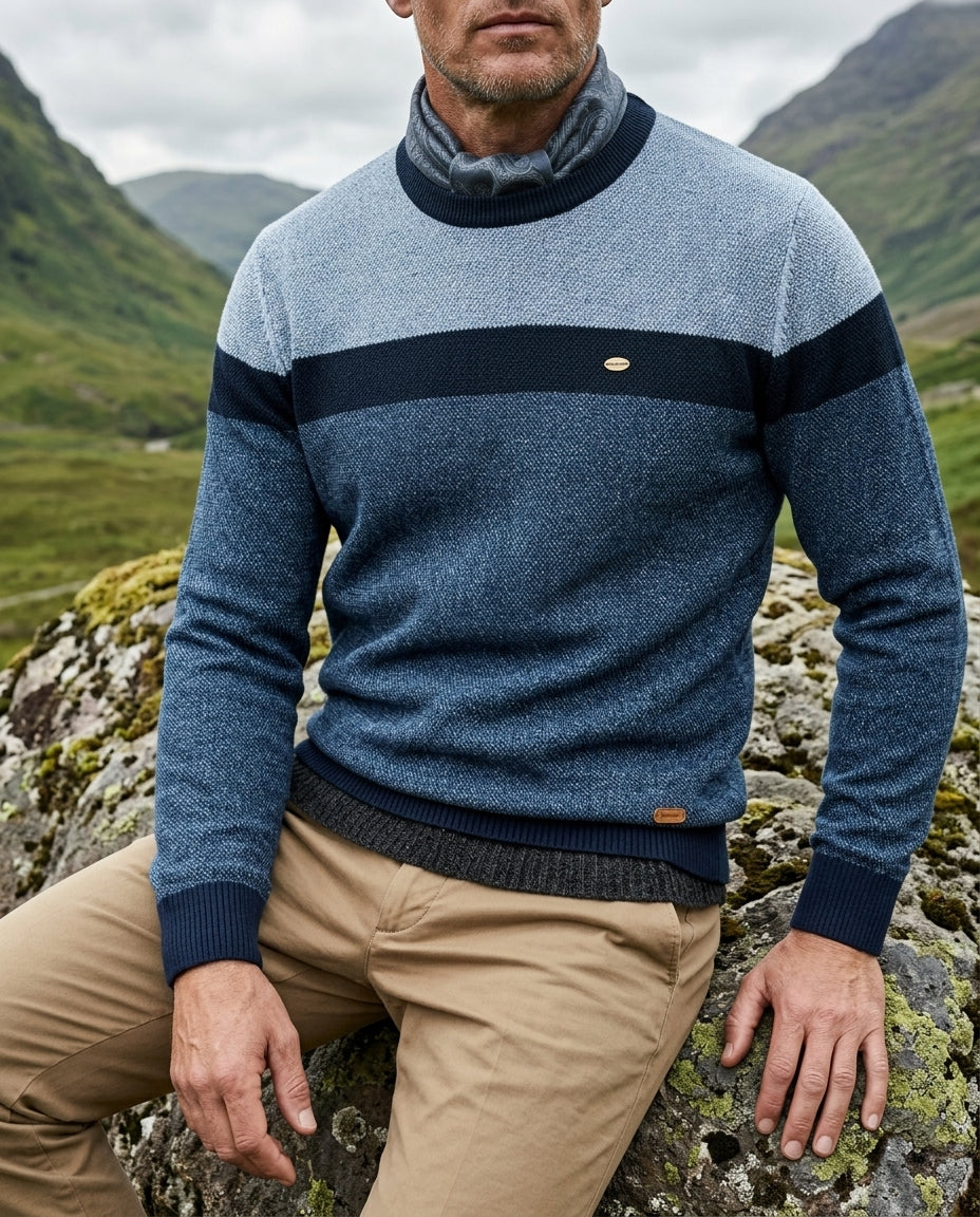 Sinclair Men's Colorblock Crew Neck Sweater