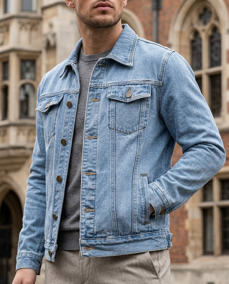 Rhys Men's Classic Denim Trucker Jacket
