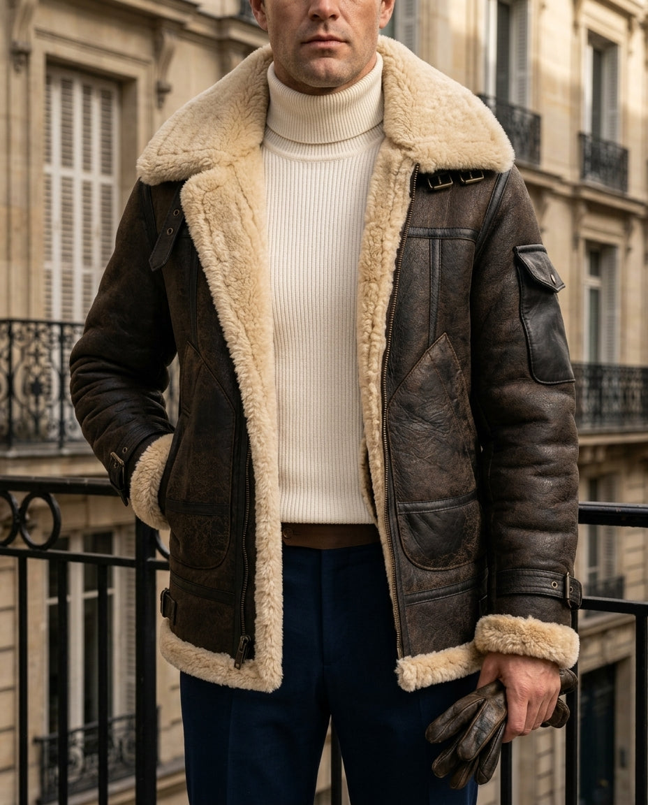 Wilder Men's Shearling Aviator Jacket