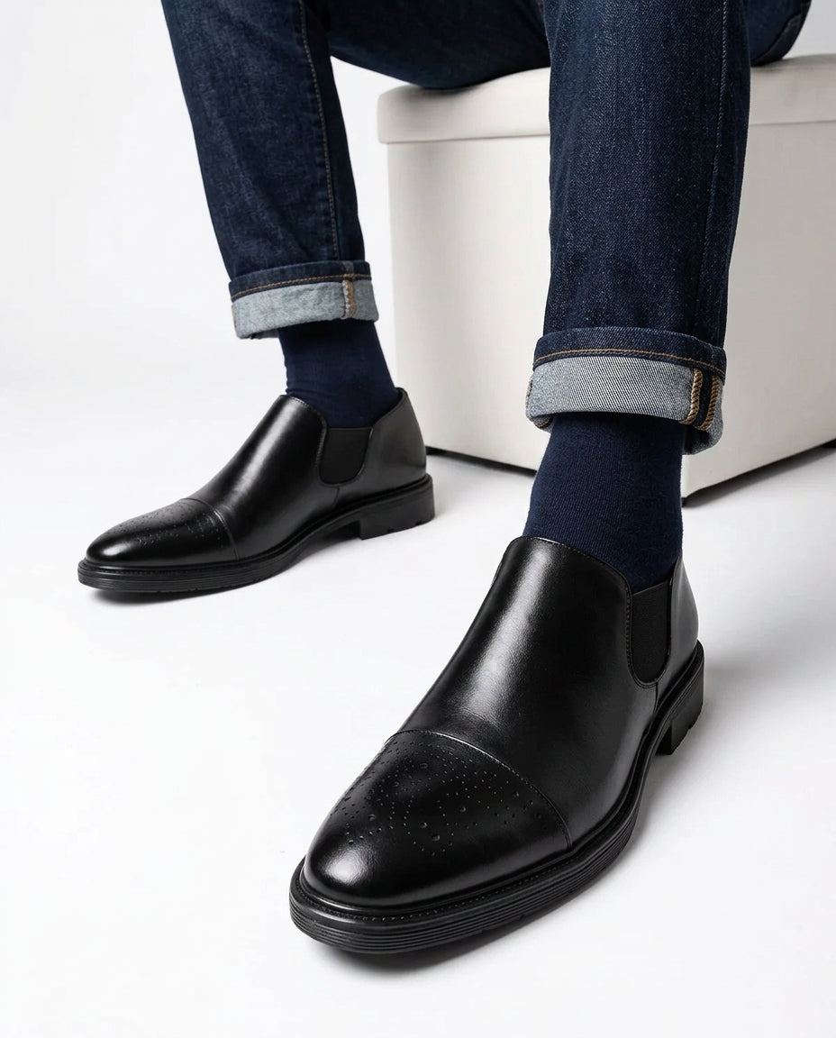 Mavietto Men's Brogue Chelsea Boots