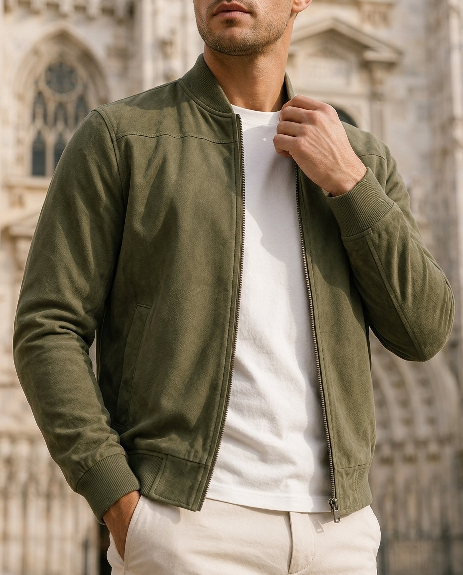 Vaughn Men's Zip Front Bomber Jacket