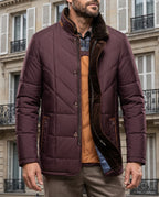 Everett Men's Fur Collar Quilted Jacket