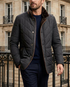 Everett Men's Fur Collar Quilted Jacket