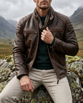 Sinclair Men's Faux Leather Moto Jacket