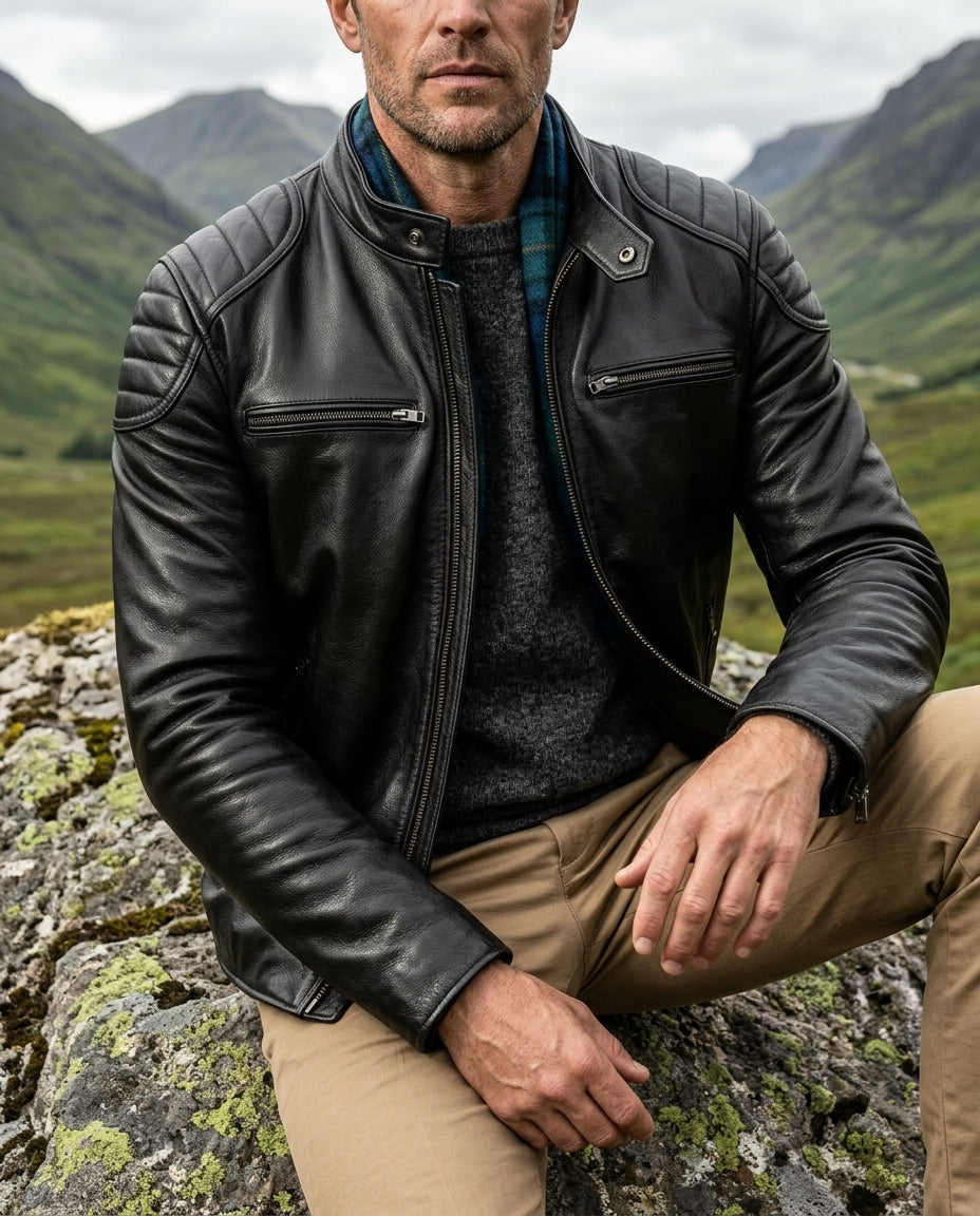 Sinclair Men's Faux Leather Moto Jacket