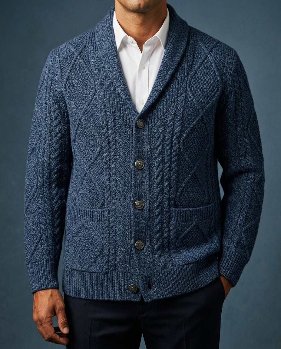 Mason Men's Wool Structured Cardigan