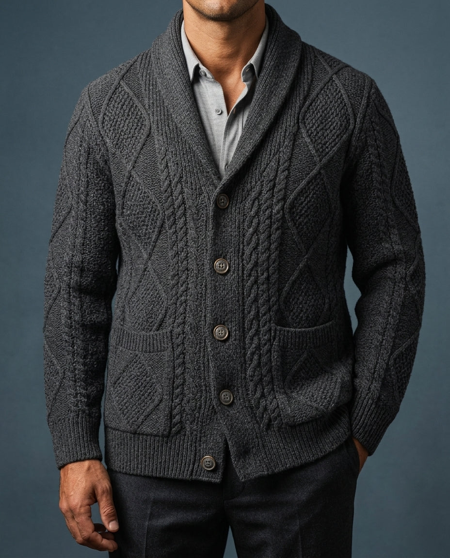 Mason Men's Wool Structured Cardigan