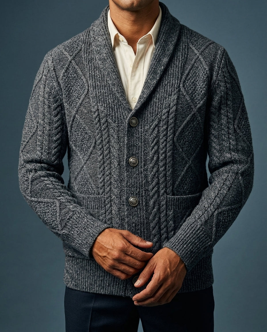 Mason Men's Wool Structured Cardigan