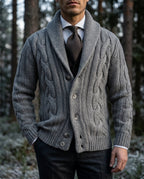Hollis Men's Cable Knit Button Cardigan