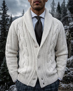 Hollis Men's Cable Knit Button Cardigan